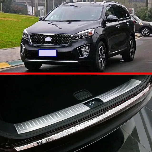 

For KIA SORENTO L 2015-2017 Stainless Steel Inside & Outside Rear Bumper Sill Protector Trim Car Accessories Stickers