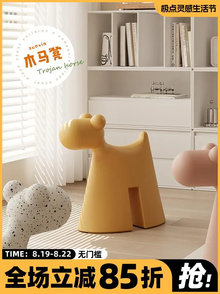 Internet Celebrity Ins Animal Sitting Stool Living Room Creative Puppy Low Stool Bedroom Household Cute Cartoon Children's