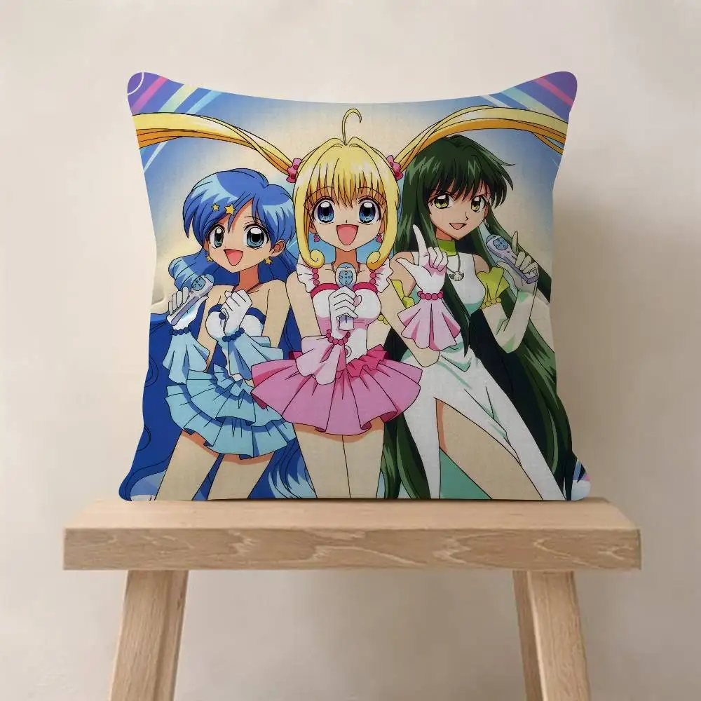 애니메이션 M-Mermaid Melody Pichi Pichi Pitch 사무실 쿠션 베개 커버 자동차 쿠션 커버45X45CM 요추 베개 커버 소파 베개 커버