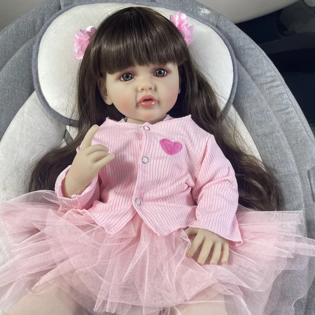 MRB 55CM Finished Reborn Doll Full Silicone Vinyl Girl Body Washable Betty Princess Toddler Bebe Birthday Christmas Gift 1