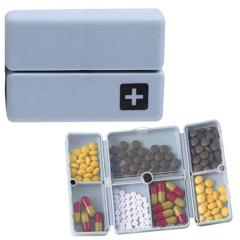 

Foldable Travel Pill Organizer Portable 7 Day Weekly Pill Box For Purse Pocket To Hold Medication Vitamin Cod Magnetic Pill Case