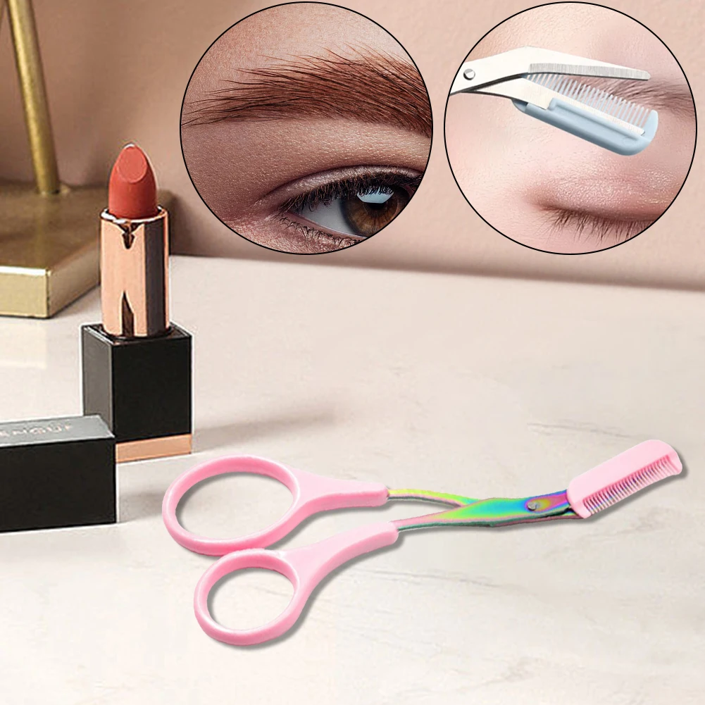 Professional Eyebrow Scissors Stainless Steel Beauty Scissors Non Slip Finger Grips Hair Removal Beauty Accessories for Women 5