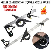 3 In 1 Square Angle Ruler Set Engineer Adjustable Combination Spirit Level Ruler Combination Protractor Measuring Tool Set 300mm 2