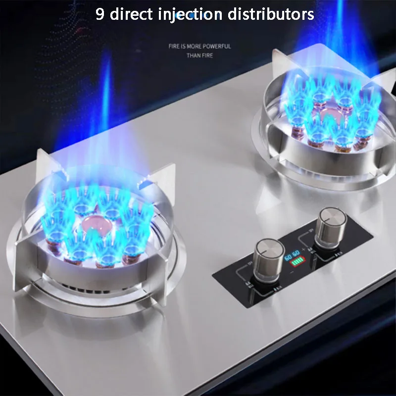 Gas Stove Double Household Natural Flameout Protection Desktop Embedded Nine-chamber Fierce Fire Liquefied