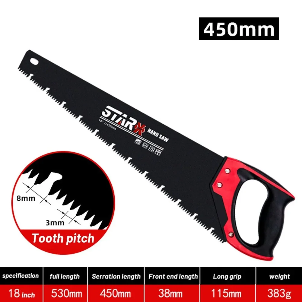 16" 18" 20" Steel Hand Saw Timber Saw Woodworking Cutting Tool Dry Wood Pruning With Hard Teeth For Fine Cut UPVC & Wood