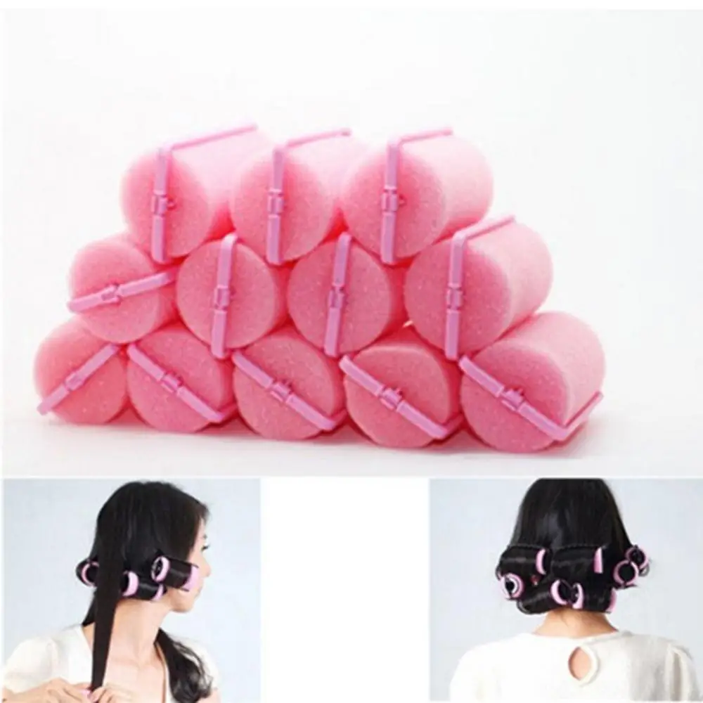 12Pcs/Bag Soft Sponge Foam Cushion Hair Rollers Hair Styling Rollers Curlers Twist Tool Salon Barber DIY Curls Hairdressing Tool