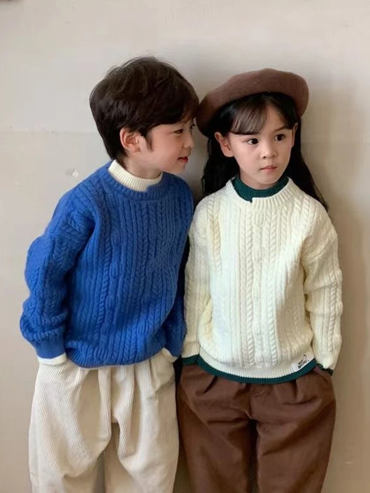 

Pullover Baby Girls Children's Sweater 2023 Knitted New Top Boys' SPRING Autumn And Winter Knit Knitwear Christmas Sweater