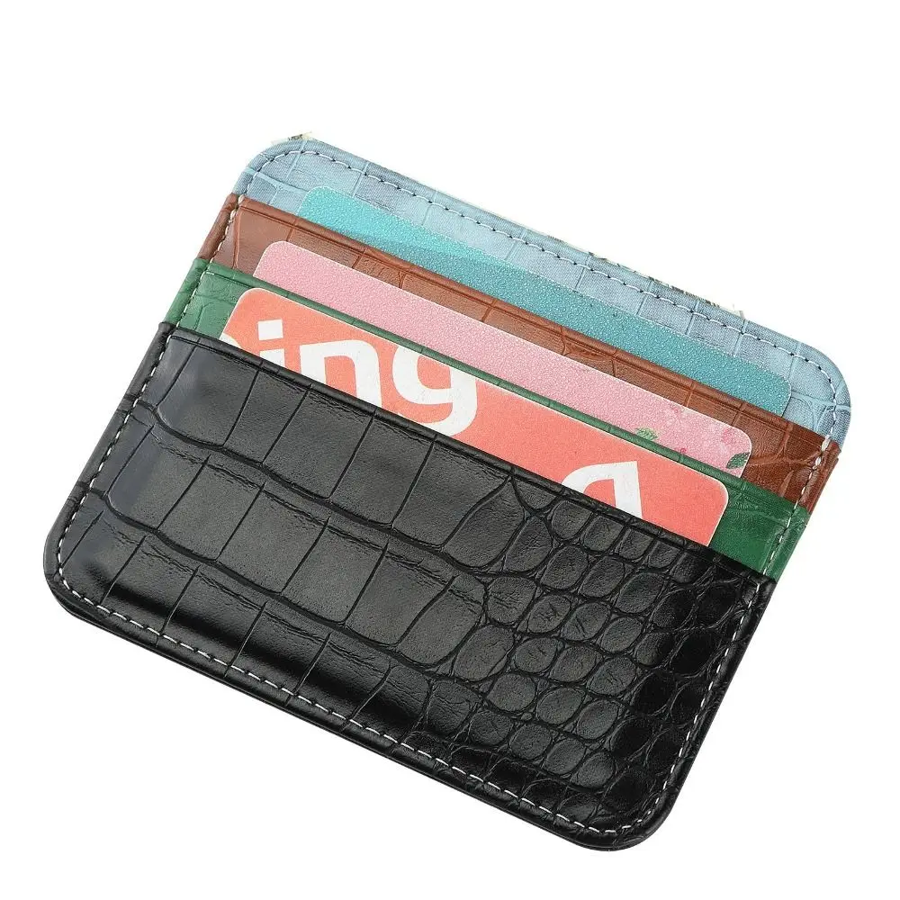 Ultra dünne pu Leder Kreditkarten hülle Karten aufbewahrung doppelseitige Karten halter Organizer Münz beutel Brieftasche Kartens chutz – Detail 5