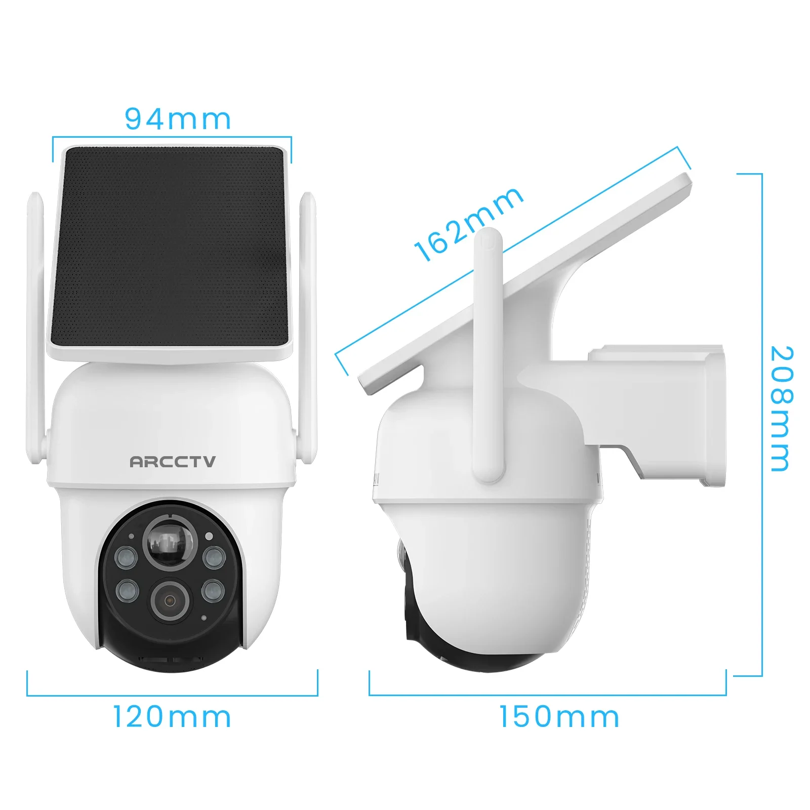 ARCCTV 2K Wifi Solar Kamera Kit Outdoor Wireless Sicherheit Überwachung Kamera Set Menschliches Erkennen Zwei-wege Audio Farbe nachtsicht – Detail 12