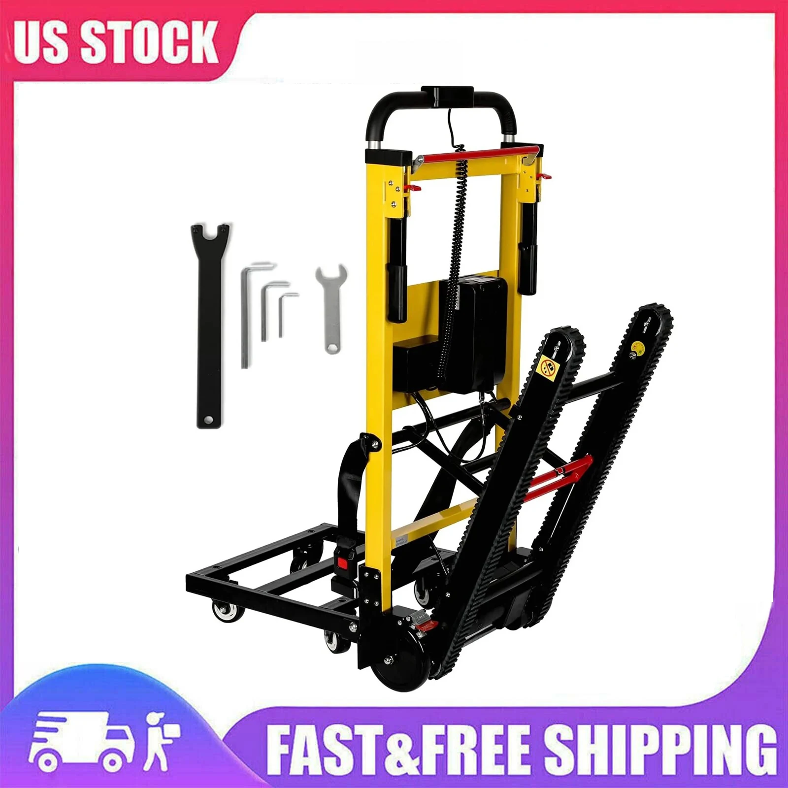 stair climbing cart all terrain stair climbing hand truck with bungee cord portable folding trolley for upstairs cargo Electric stair climbing hand trucks