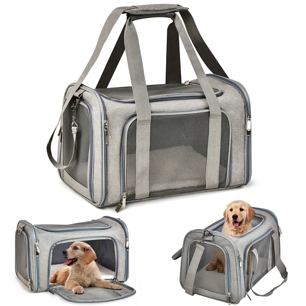 

Side Airline Transport Bag Pet Carrier Outgoing Dog Small Backpack Approved Travel For Cats Soft Cat Bags Dogs Carriers