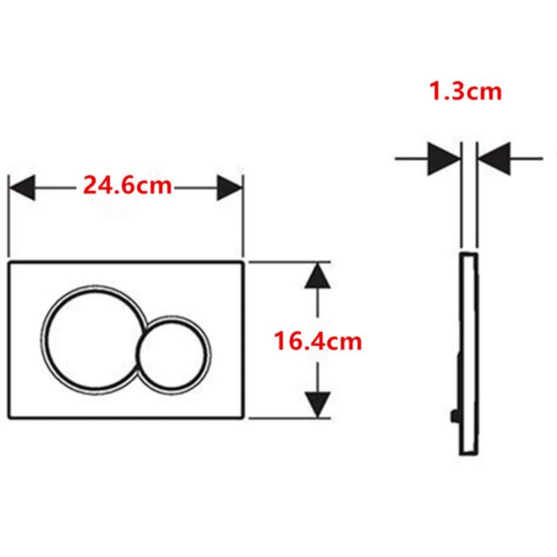 Actuator Plate Compatible with Geberit Sigma 20 Flushing Plate with Lever Set and Mounting Frame,Toilet Parts Black& Silver Ring