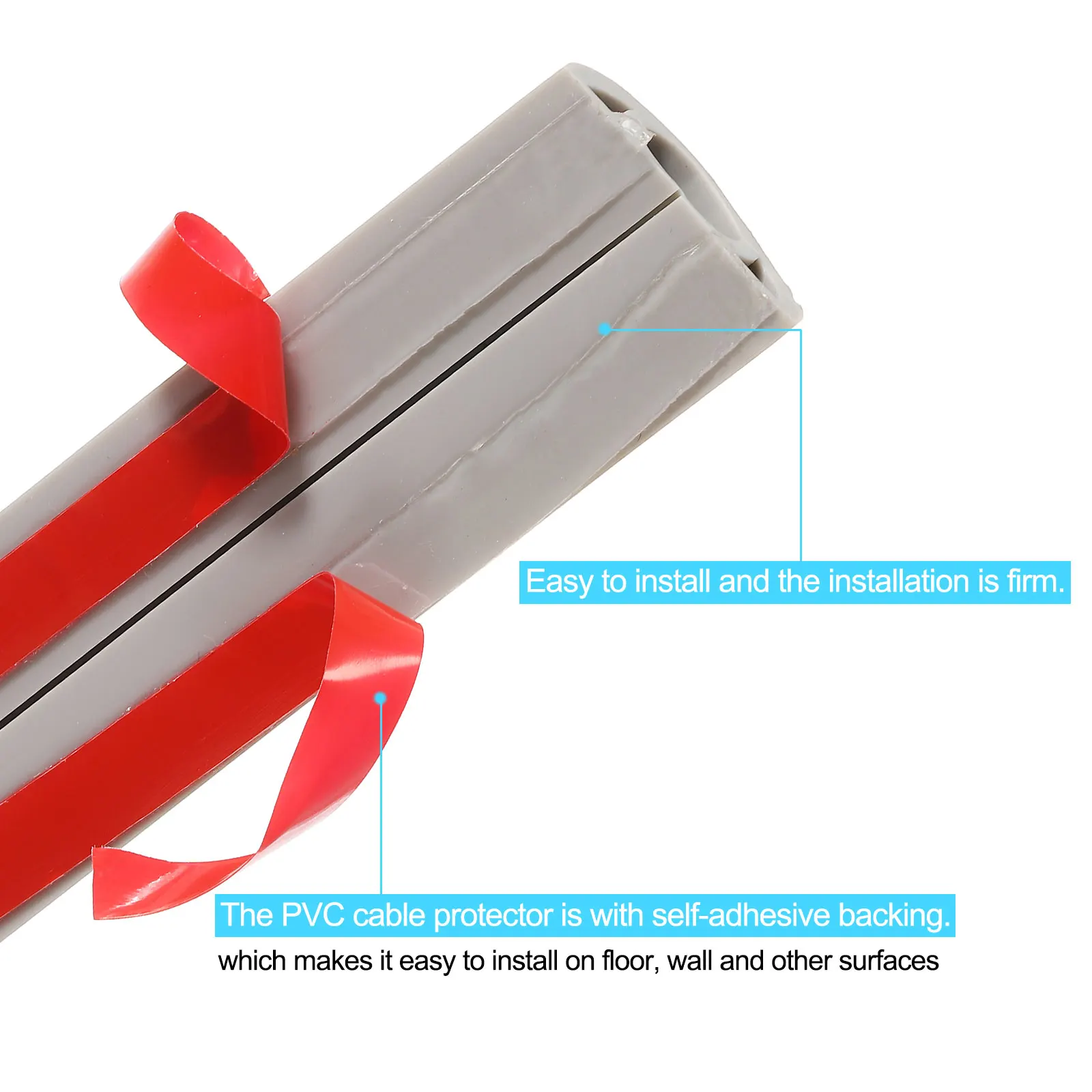 10ft Floor Cable Cover PVC Cord Protector Self-Adhesive Power Cable Protector Extension Electric Wire Duct Slot Management