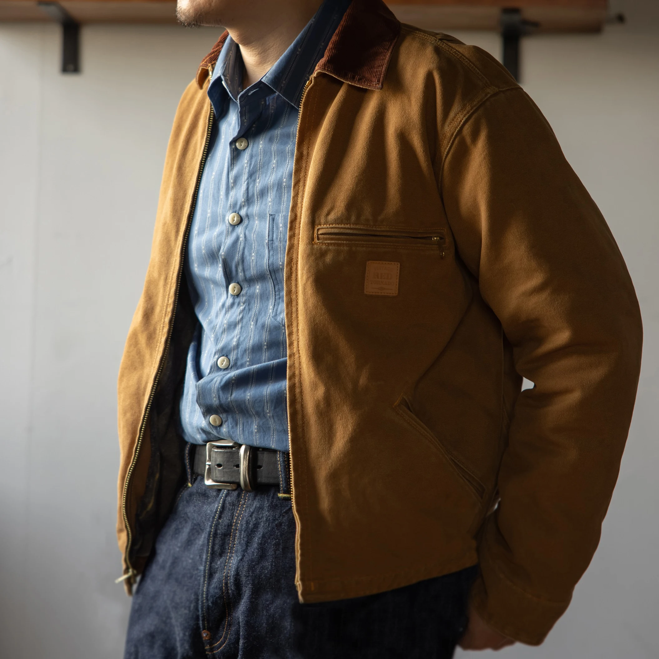 J01-0001 Red Tornado US Big Size Top Quality Super Warm 50% Wool Lining Cotton Fabric Vintage Stylish J1 Jacket 3