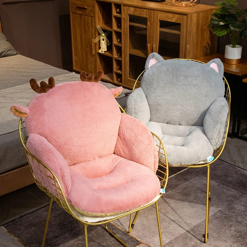 

Cartoon Animal Cushion with String Soft plush Girls Dormitory Chair Mat Office Cushions Lazy Sofa Backrest Integrated Cushion