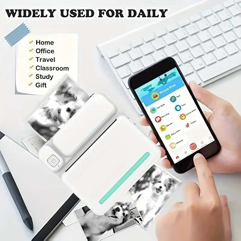 Mini thermal printer cross-border pocket minicomputer, multi-function mobile black-and-white Monochrome Print label, bar code