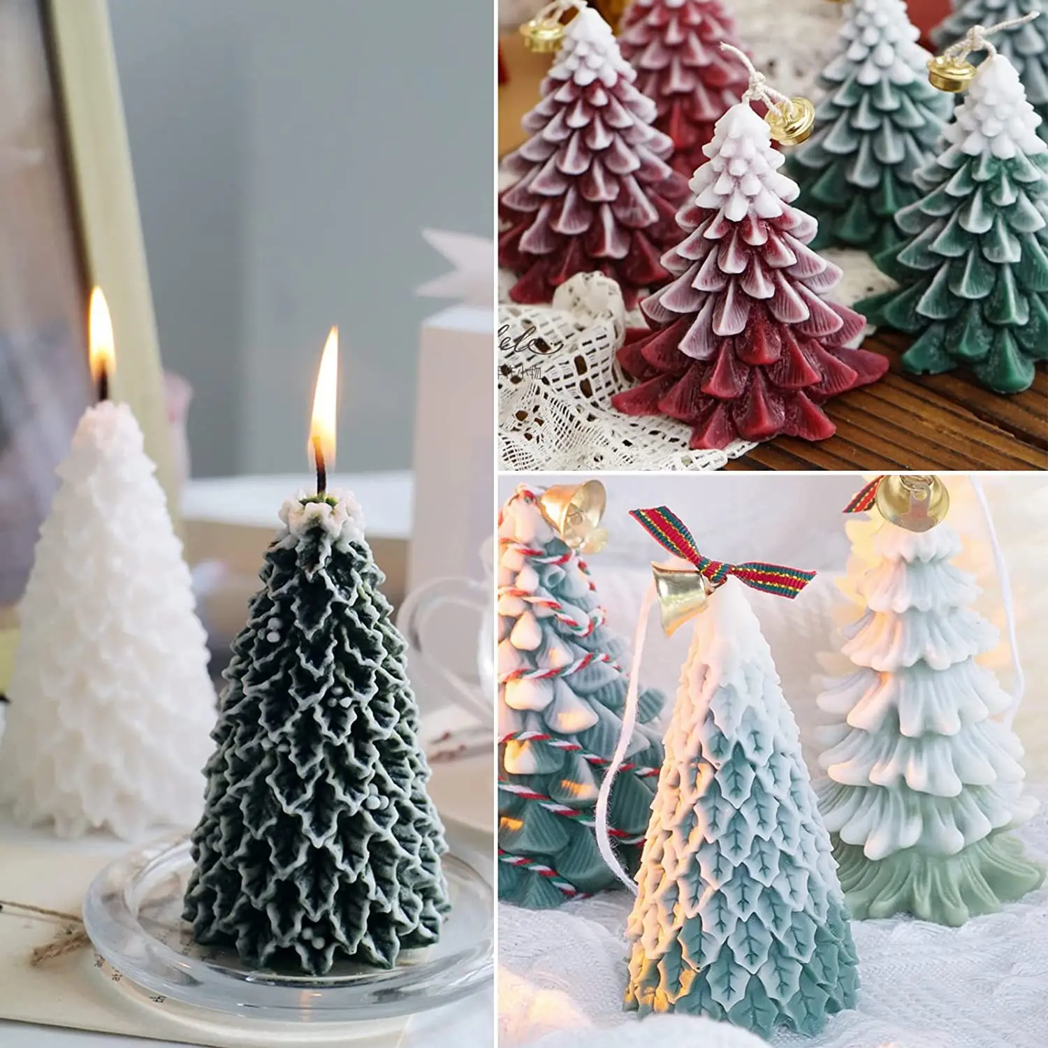 Christmas Tree Scented Candle Silicone Mold Christmas Diy Scented Gypsum  Handmade Soap Ice Cube Grinding Tool - AliExpress