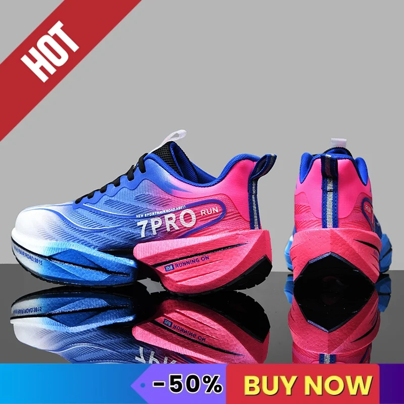 Running Shoes Men Sneakers Women Sneakers NEW Sports Running Shoes Men Marathon Breathable Comfortable Women Athletic Training Outdoor Sneakers Air Cushion Carbon Plate