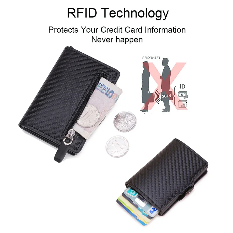 DIENQI Carbon Fiber Anti Rfid Credit Card Holders Minimalist Wallets Case Men Slim Leather Business Bank Cardholder Pocket Purse wallet card holder card holder credit card holder credit card wallet card wallet wallet card bag document card wallet