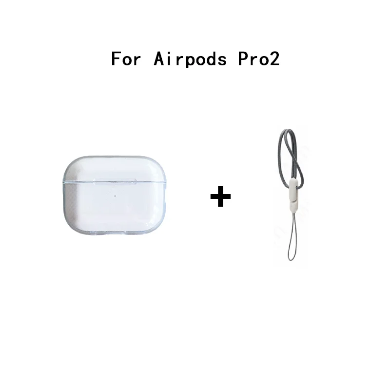 Transparent Shockproof Earphone Case with Lanyard Strap