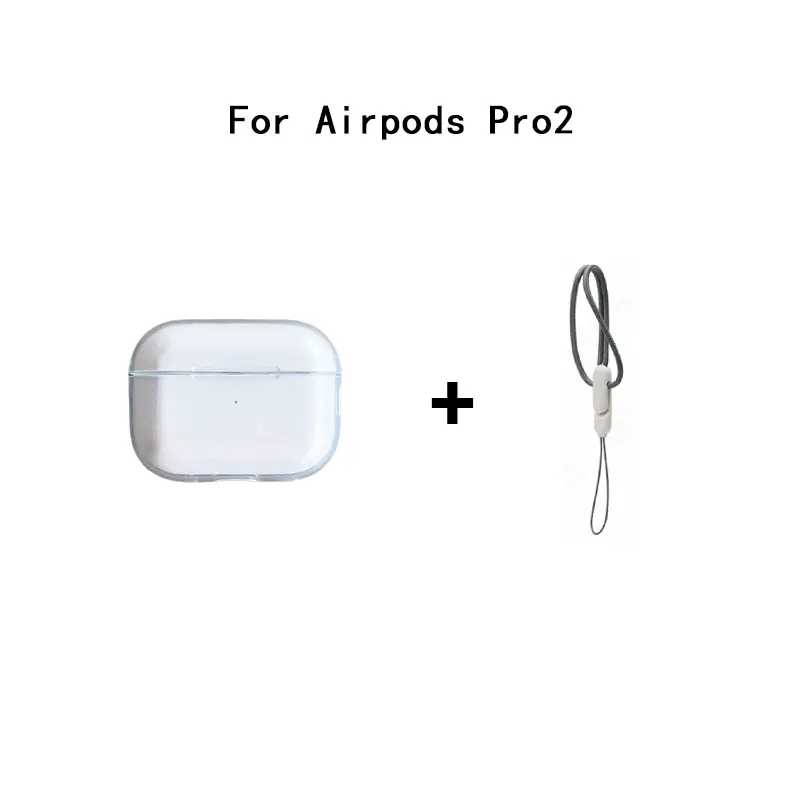 Clear Soft TPU Earphone Case for Airpods 4 3 2 1 Pro Pro2 Pro 3 Shockproof with Lanyard Strap for Airpods 4 Charging Case Cover - Image 8