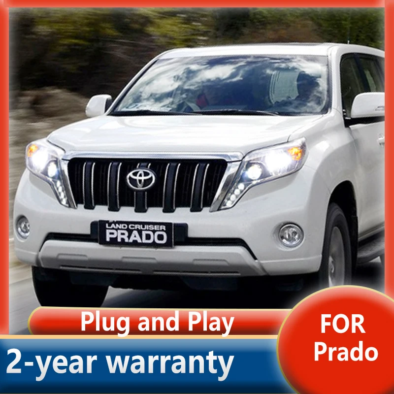 

For Toyota Prado Headlights 2014-2017 LED Headlight ANGEL EYES Head Lamp DRL Bi-Xenon Lens HID Automobile Accessories