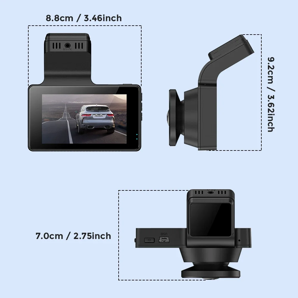 AZDOME  ķ M63 Ʈ GPS 8MP ī޶, UHD 4K   , WDR  DVR  Ʈ , 24 ð  