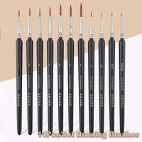 11Pcs/Set Miniature Paint Brushes Art Detailing Writing Drawing Brushes For Gouache Oil Watercolor Craft Painting Tools Supplies
