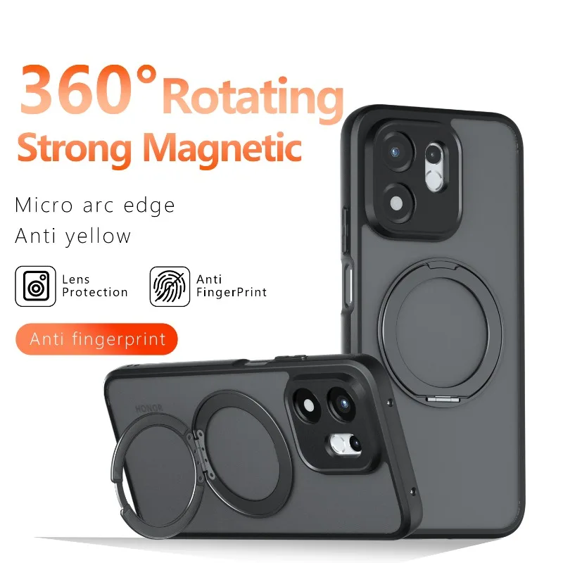 Luxury 360° Magnetic Rotating Stand Shockproof Acrylic Cover with Skin Feel