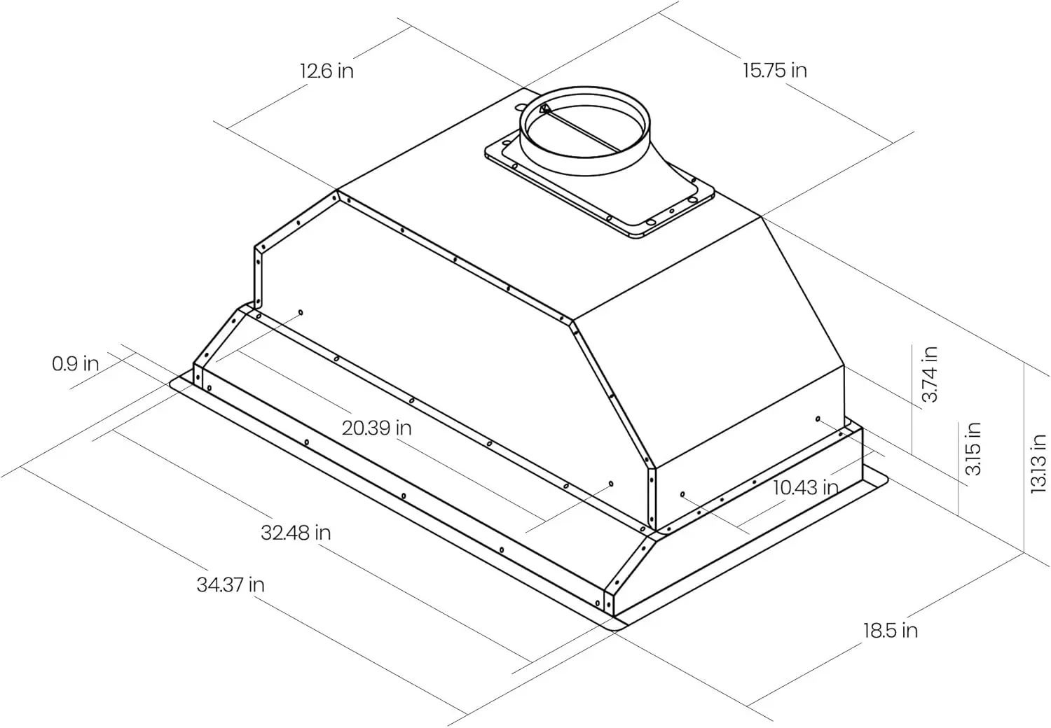 900CFM Range Hood Insert, Ducted/Ductless Convertible Built-in Range Hood with Remote/4-Speed Touch Control LCD Display 6