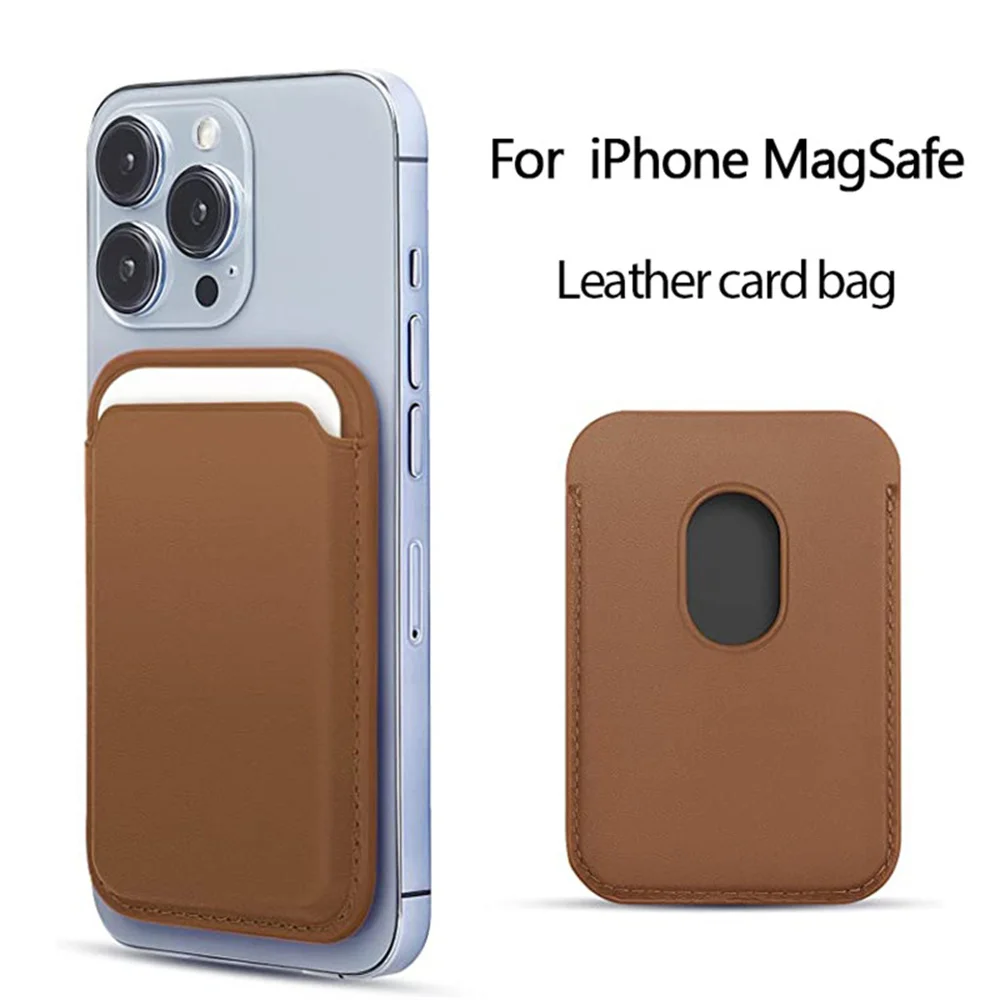 Magnetic Leather Card Holder Wallet For iPhone 17 16 15 14 13 12 Pro Max Mini MagSafe Cover Accessory Pocket Phone Bag