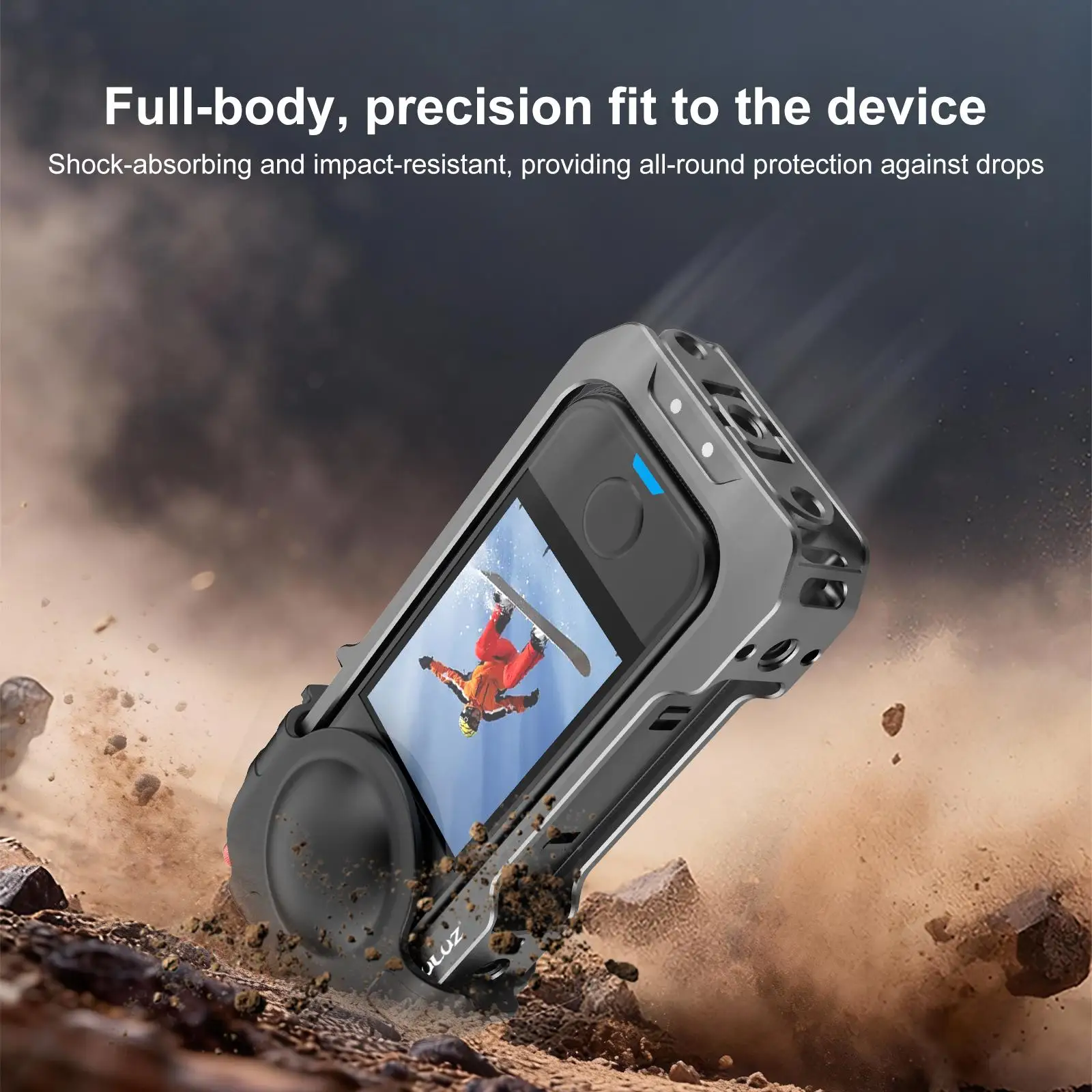 For Insta360 X4 Air PULUZ Metal Protective Cage Expansion Frame with Cold Shoe Bases & Lens Cover