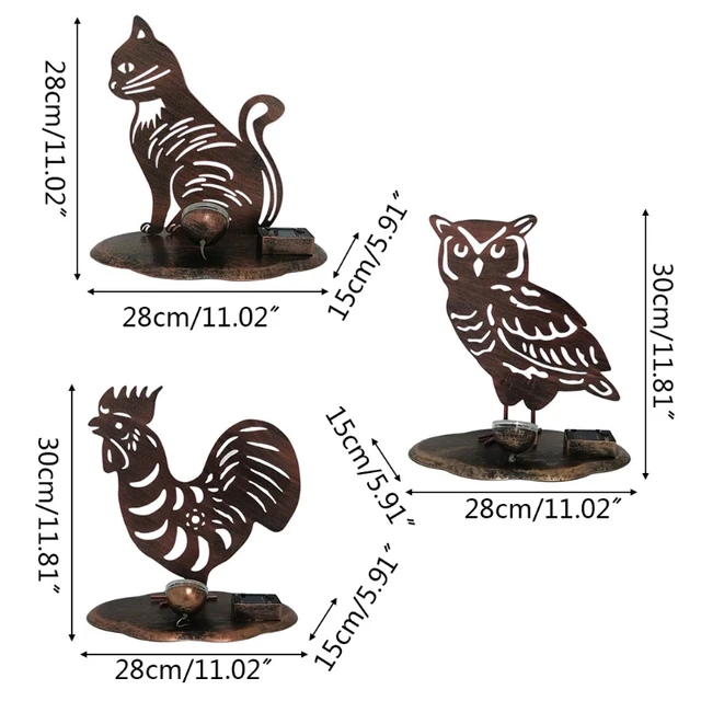 Fém Vas Művészeti Napenergia Könnyű Állati Üreges Vetítés Tájlámpa Kültéri Kerti Gyep Dekoráció Karácsonyi Fények - Image 6