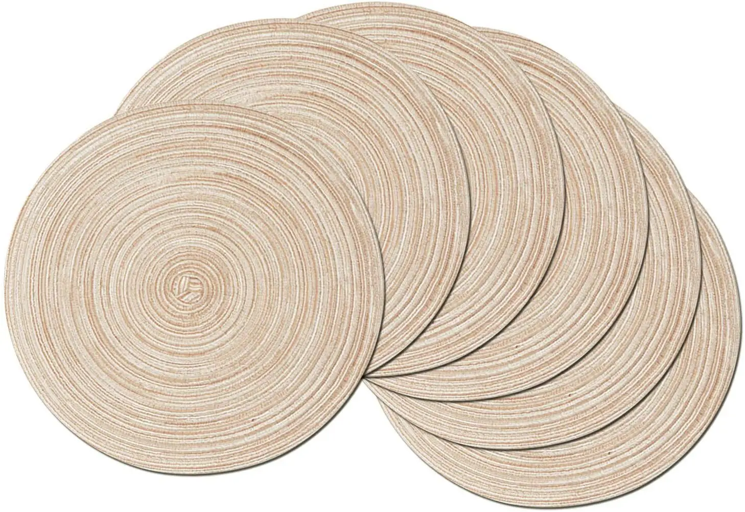 Round Braided Set of 6 Washable Round Placemats 1