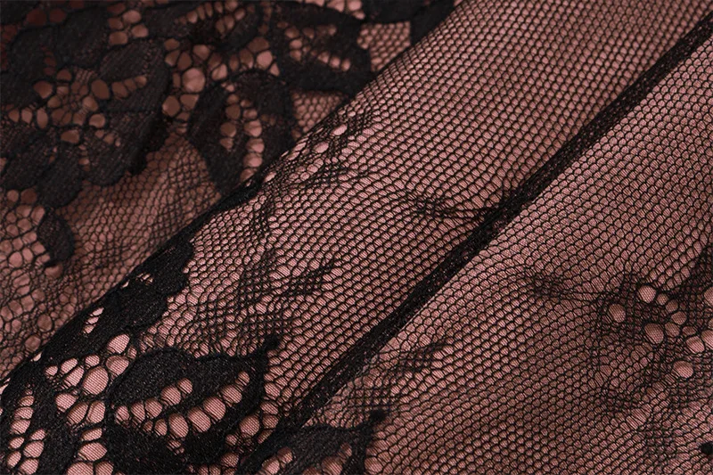 Elegante vestido de noche de fiesta para mujer, de manga larga, con encaje estampado de patchwork, sexy, para otoño e invierno, nuevo, ajustado con tirantes.