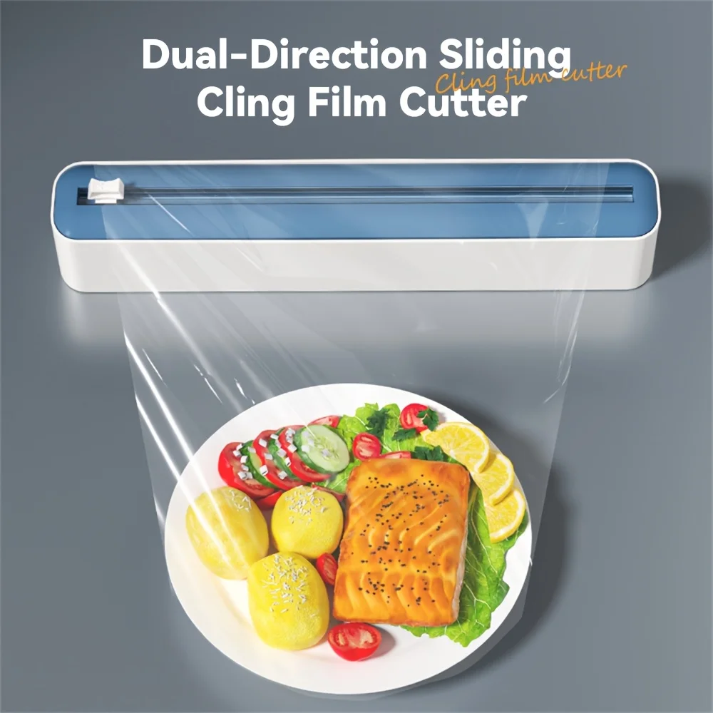 Dual-Direction Sliding Cling Film Cutter Easy Slicer for Disposable Plastic Wrap Tinfoil Restaurant Essential Food Slicer