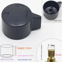 มือจับสีดำเครื่องจ่ายน้ำอุปกรณ์เสริมล้อมือที่สามที่จับเกียร์สี่สวิตช์แปลงสีดำฝักบัวอาบน้ำ 5