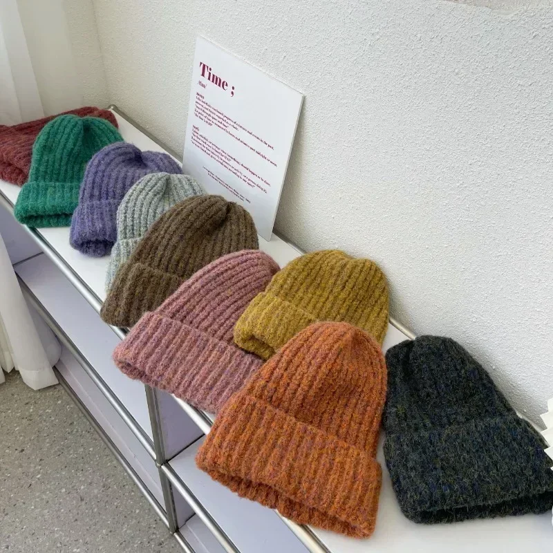 Winter Unisex Wool Hat Loose Big Head Circumference Knitted Hats Women's Korean Warm Oversized Skullies Beanies Christmas Gift 3