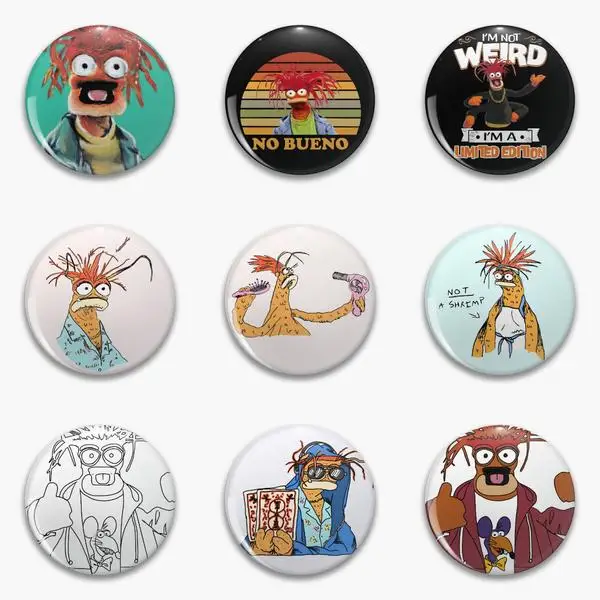 Pepe The King Prawn Illustrazione Muppets Fan Art Soft Button Pin Vestiti Spilla Distintivo Divertente Cartone Animato Collare Donna Regalo In Metallo