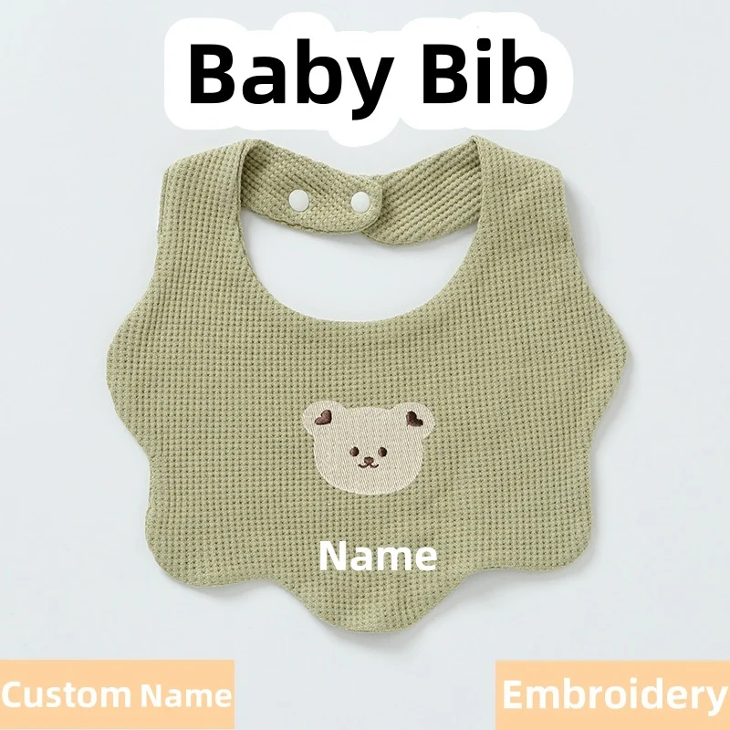 

Custom Name Cartoon Baby Bibs Soft Newborn Feeding Drool Towel New Infants Cute Print Saliva Towel Burp Cloths