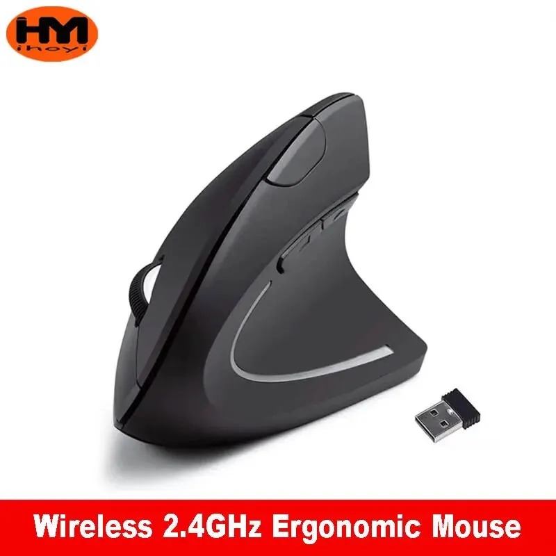 Geosynchronous Mouse Vertical-Mouse-Ergonomic-2-4GHz-Wireless-Optical-Mice-3-Adjustable-DPI ...