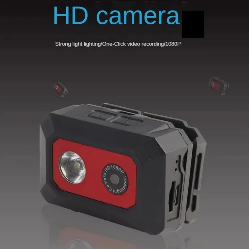 헤드 마운트 LED 조명 헤드라이트 녹음기 모션 카메라, 미니 DV HD 1080, 라이딩 야간 투시경 검사 DVR