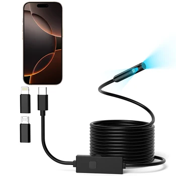 TYPE-C Endoscope Single Dual Camera Waterproof 8MM USB Probe With LEDs Pipe Inspection Borescope For IOS IPhone Android Phones 1