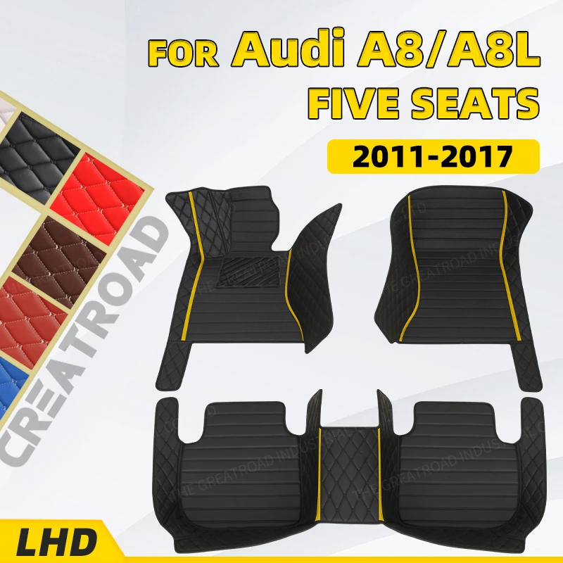 

Автомобильные коврики на заказ для AUDI A8/A8L (пять сидений) 2011-2017 2012 2013 2014, подставки для ног, задняя крышка, аксессуары для интерьера