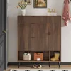 Shoe Storage Cabinet with 2 Flip Drawers Narrow Shoe Cabinet with Doors Freestanding Shoe Organizer Cabinet with Adjustable Shel 6