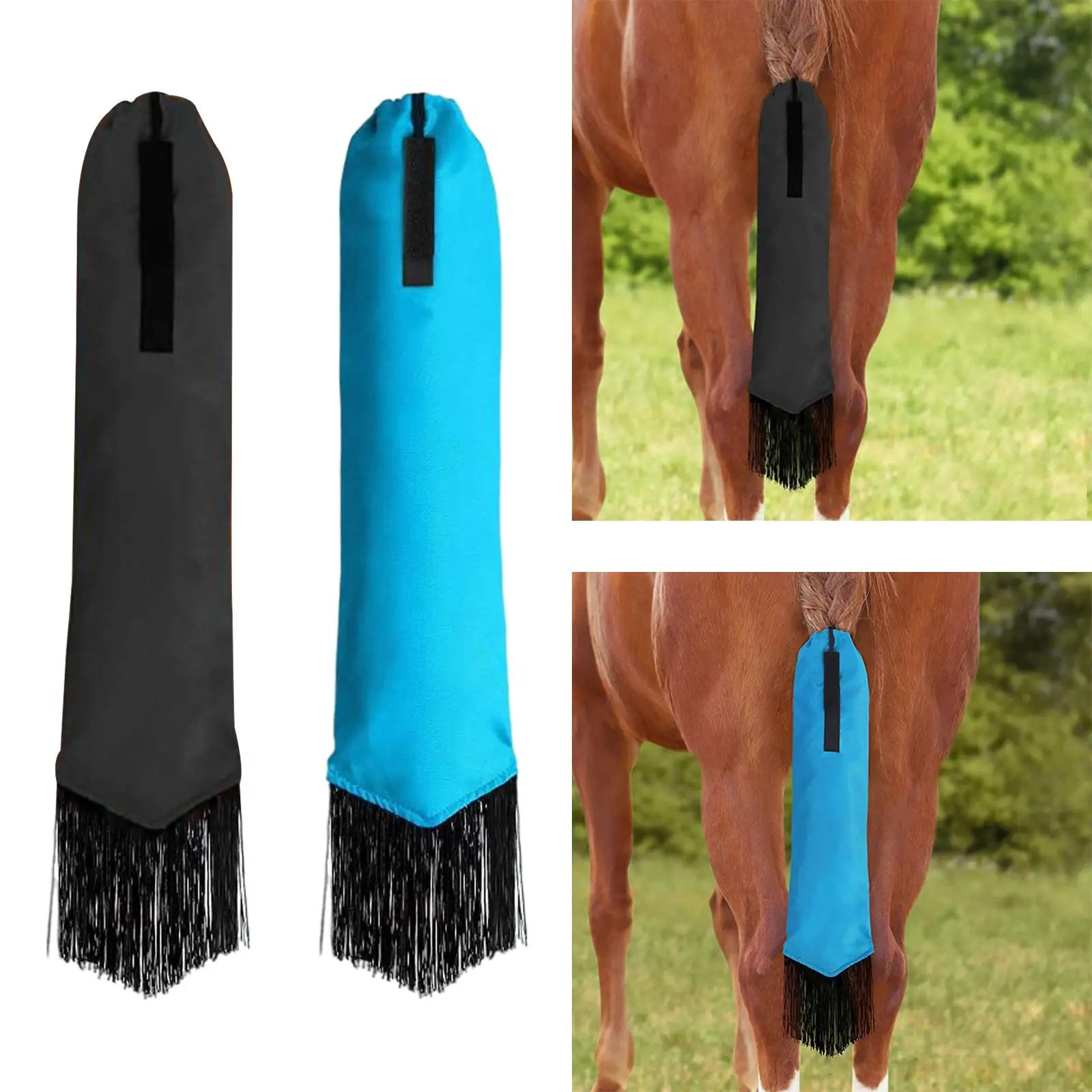Horse Tail Bag with Fringe Horse Tail Wrap Protector Long Decoration Equestrian Equip Racing Care