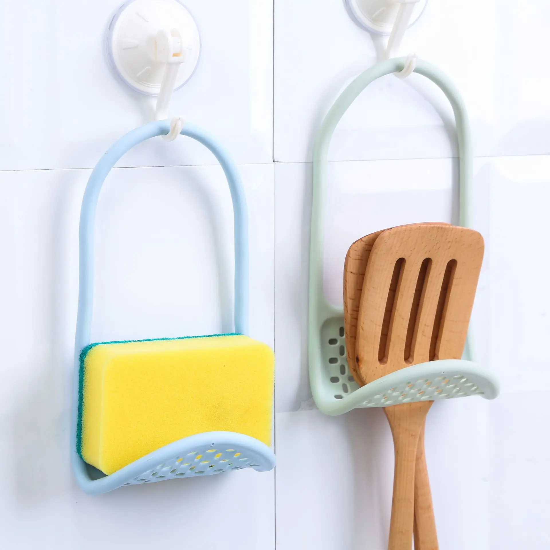 Sink Shelf Soap Sponge Drain Rack Silicone Storage Basket Bag Faucet Holder Adjustable Bathroom Holder Sink Kitchen Accessorie