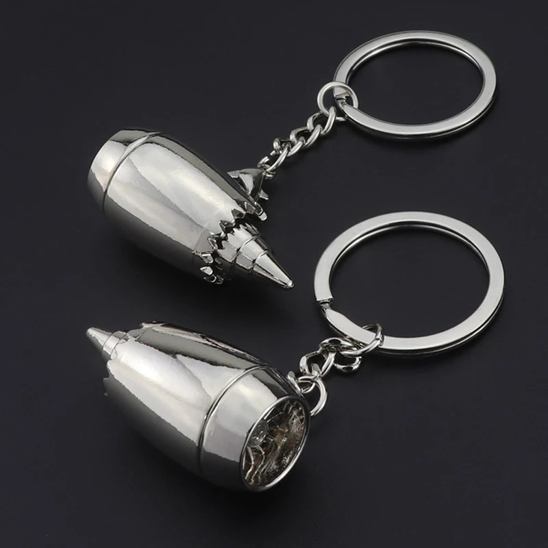 1pcs Keychain Metal Plane Engine Keychains Mini Jet Engine Keyrings Gifts