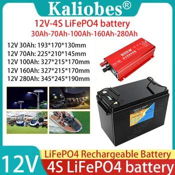 Batteria 12V 280Ah 160Ah 100ah 70Ah 30Ah fosfato LiFePO4 per batterie motore auto moto 4S 12.8V RV modifica Tax Free