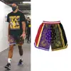 New Summer NBA star style cashew flower Mesh Short Classic Floral Printed Gym Shorts Men's Gym Basketball Sports Beach Shorts 1